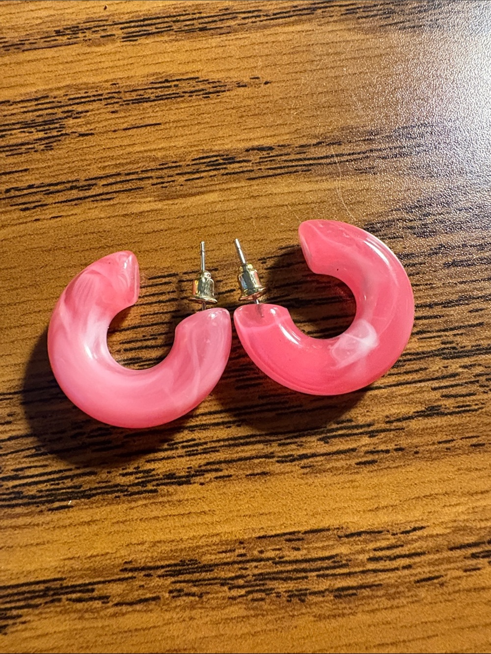 Pink Acrylic Hoop Earrings - Women Jewelry